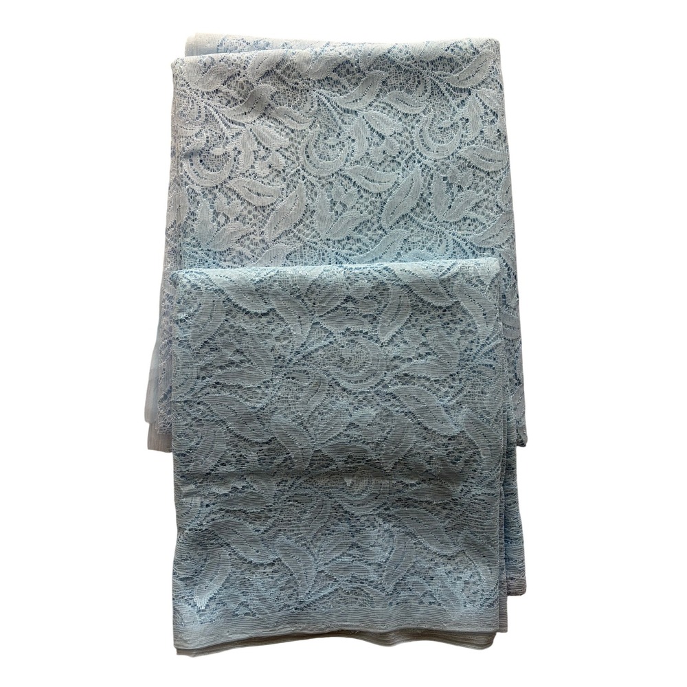 Lace Fabric Textile Light Blue Good Floral Leaf Mesh Romantic DIY Cottagecore